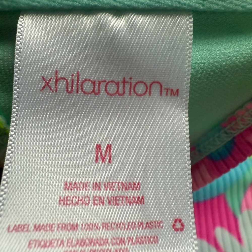 Xhilaration Swimsuit Floral Pink Blue Mint Green Bikini 2 Piece Swimsuit Sz M - Picture 9 of 11